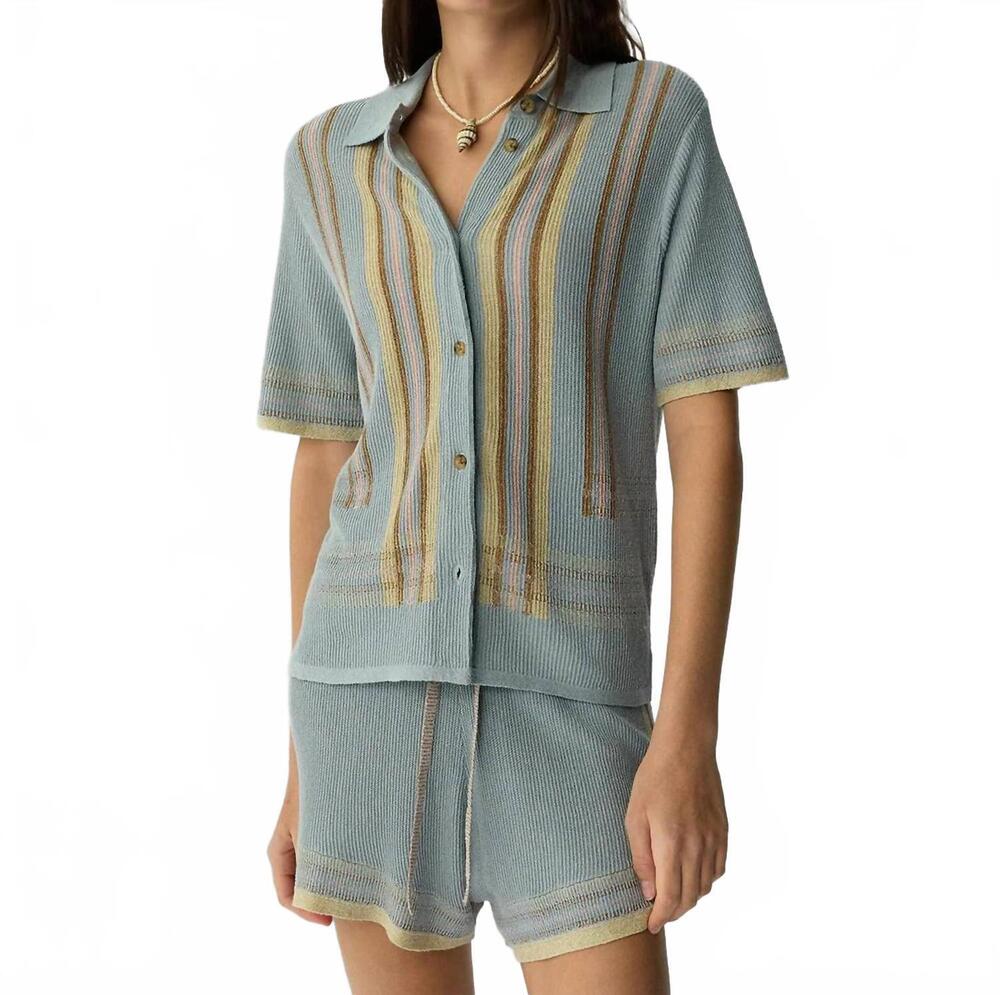 NEW GUEST IN RESIDENCE havana shirt in clear sky combo